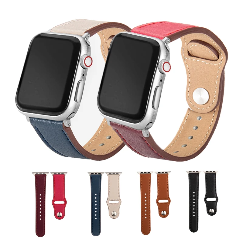Ремешок из натуральной кожи для iwatch 38 мм 40 ремешок apple watch Apple Watch 44 42 серия 4 3 2