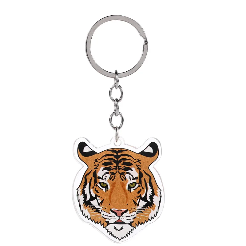 

2022 Year Of The Tiger Zodiac Tiger Pendant Charm Keyring Key Chain New Year Gift Hip Hop Tiger Charm Acrylic