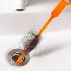 Пружинный инструмент для удаления волос на кухонной трубе, крючок для очистки раковины, 44,5 см, 1 шт.