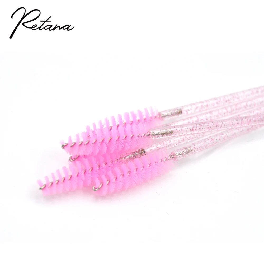 50 Shiny Disposable Eyelash Applicators Brush Mascara Applicator Eyebrow Comb Wand Wire Makeup | Красота и здоровье