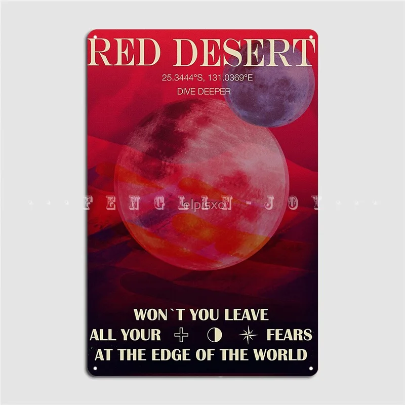 

Red Desert Metal Sign Pub Cinema Printing Wall Plaque Tin Sign Poster