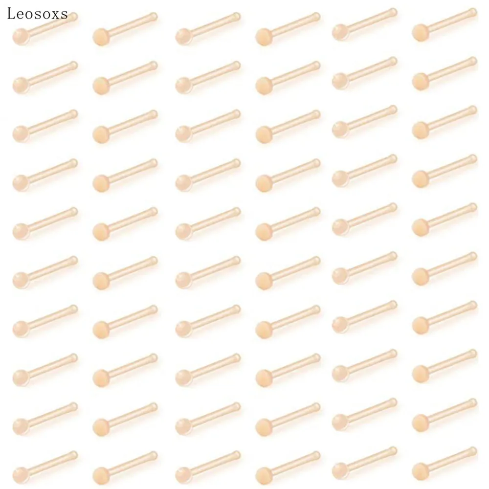 

Leosoxs 60pcs European and American Hot Style Round Nose Nails Medical Invisible Nose Nails Lip Nails Earrings Piercing Jewelry