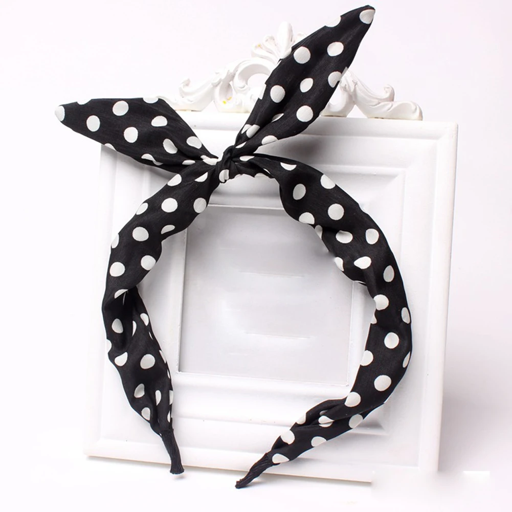 Повязка на голову с бантом женская цветной ободок в богемном стиле большим