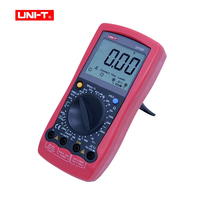 UNI-T UT105 UT107 Automobile Digital Multimeter;AC DC voltage DC current meter;Ohm Frequency Temp tester;Engine speed Measure