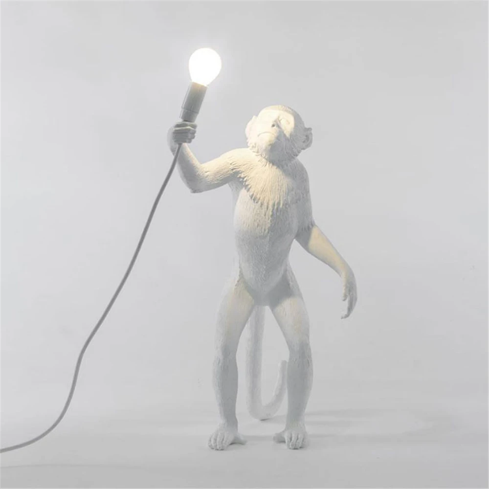 floor lamp SELETTI Современная черная лампа в форме обезьяны пеньковая веревка Подвесные светильники Американская страна Смола Лофт промышленный подвесной светильник домашний декор - Цвет корпуса: floor lamp