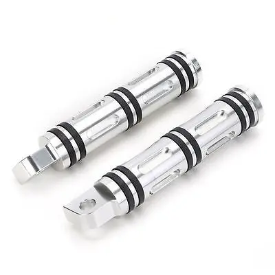 

Silver CNC Edge Cut Front Rear Foot Pegs For Harley Softail Sportster 1200 883 FXWG Blackline Dyna Touring