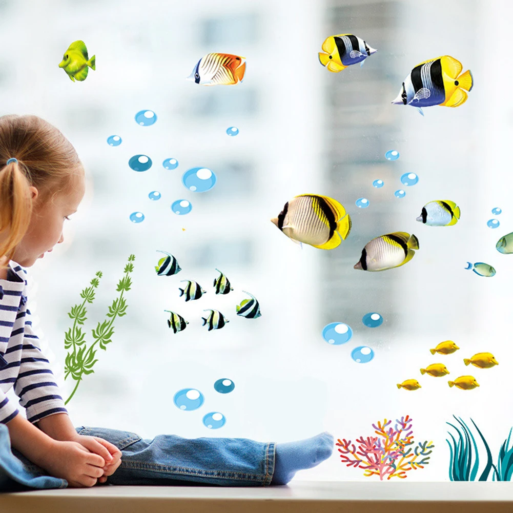 Мультфильм девять звезд Дельфин звездное небо наклейки спальня гостиная