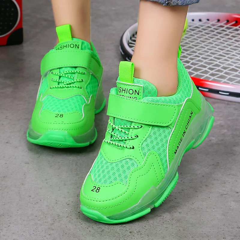 Сетчатые кроссовки для мальчиков и девочек Новинка 2019 года повседневные