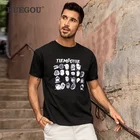 Мужская свободная футболка KUEGOU, черная футболка с коротким рукавом, с креативным принтом, большие размеры, лето 8964