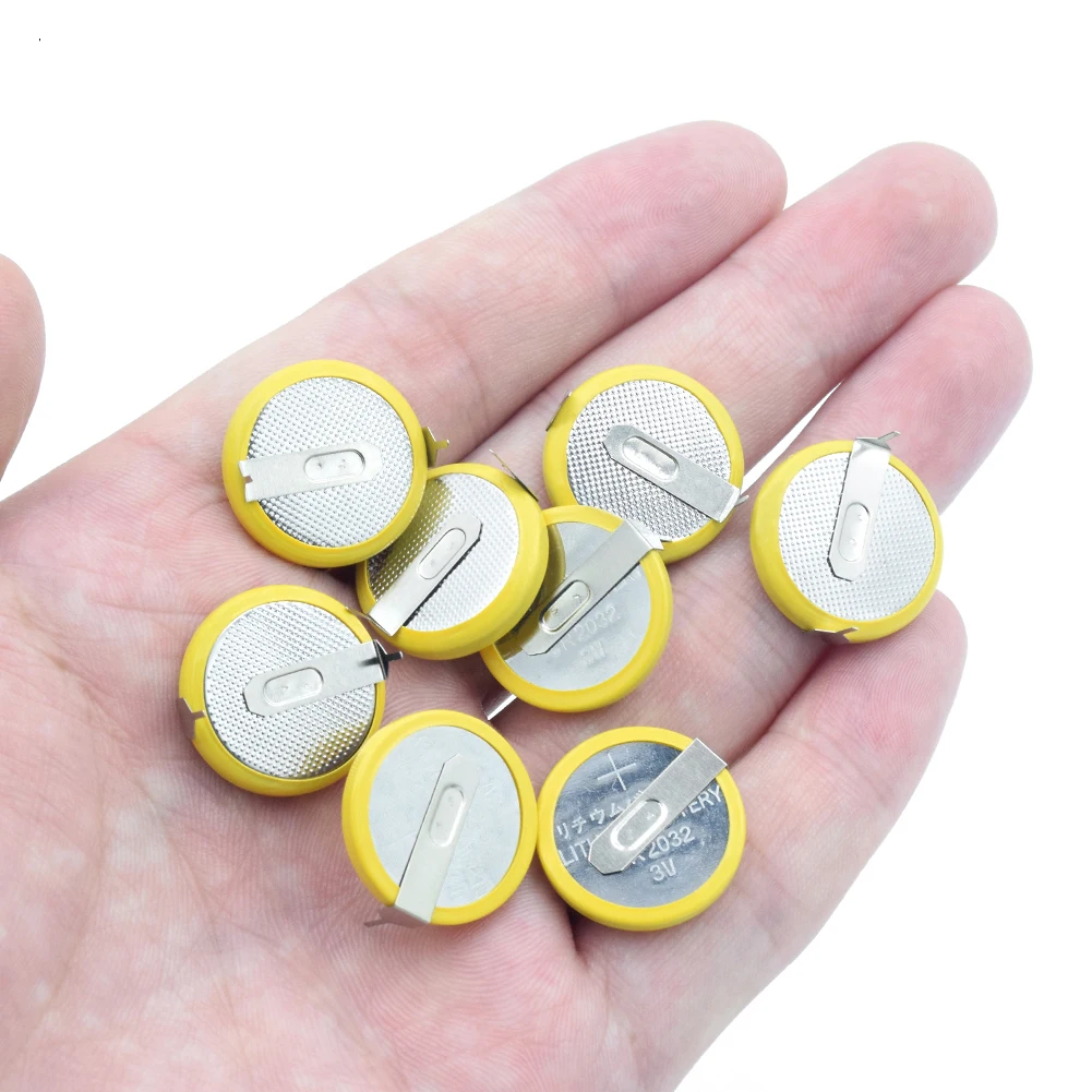 

8Pcs 3V Soldered 2 Pins CR2032 Battery For Main Board Remote Control Game Toy