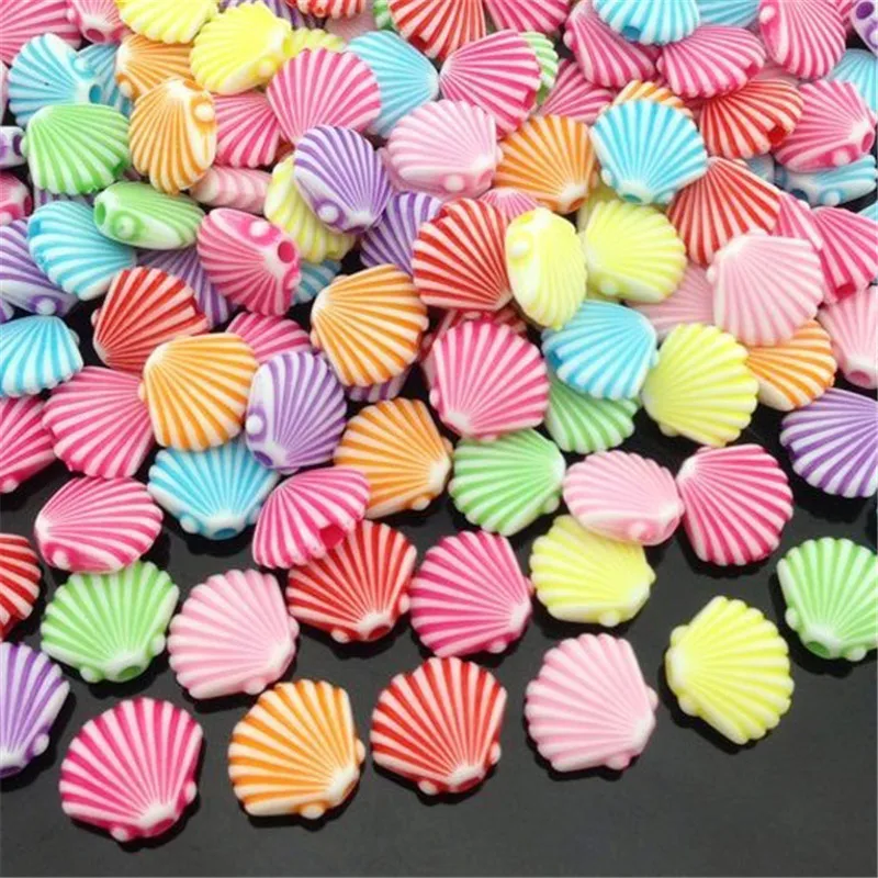 

100pcs 12mm Mix Color Acrylic Cube Shell Alphabet Beads spacer