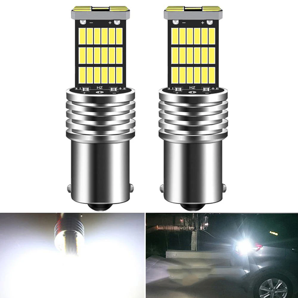

2pcs CANbus Error Free 1156 7506 P21W 45SMD LED Bulbs for Volkswagen VW MK6 Jetta Daytime Running Lights 6000K HID White