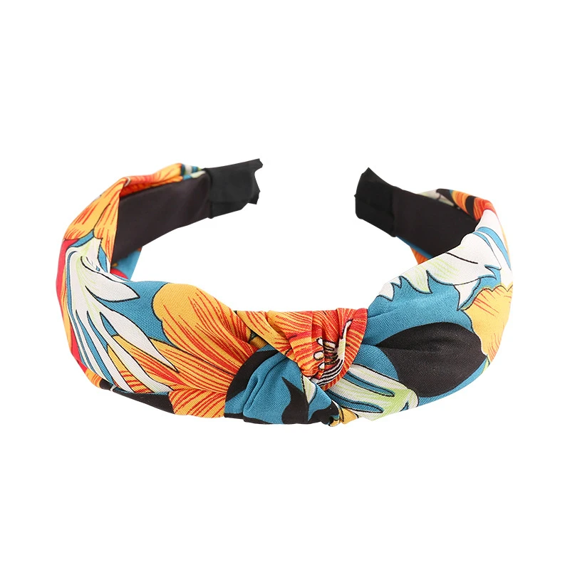 

Korean Women's Printed Fabric Knot Headbands Knotted Hairband for Women Hair Accessories Girl Hair Bands Stripe Head Wrap
