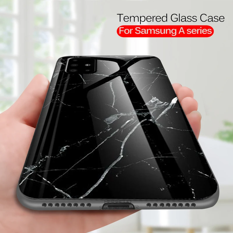 Чехол из закаленного стекла для Samsung A51 жесткий чехол накладка samsung galaxy a10 a20 a30 a40 a50