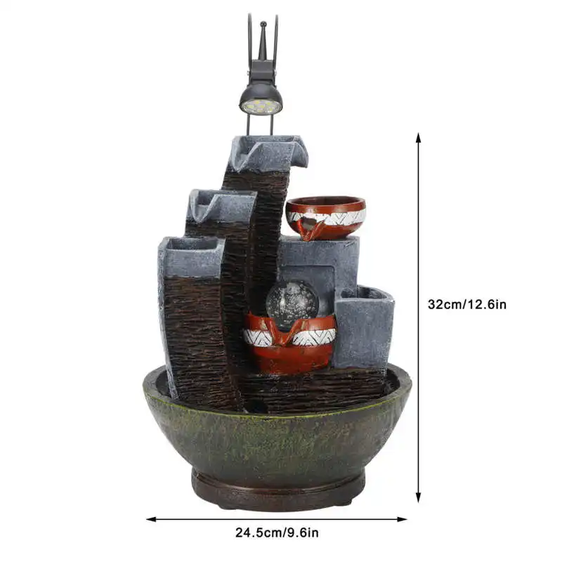 Фигурка светодиодный Водопад Фонтан с светильник для крытого Спальня стол Декор
