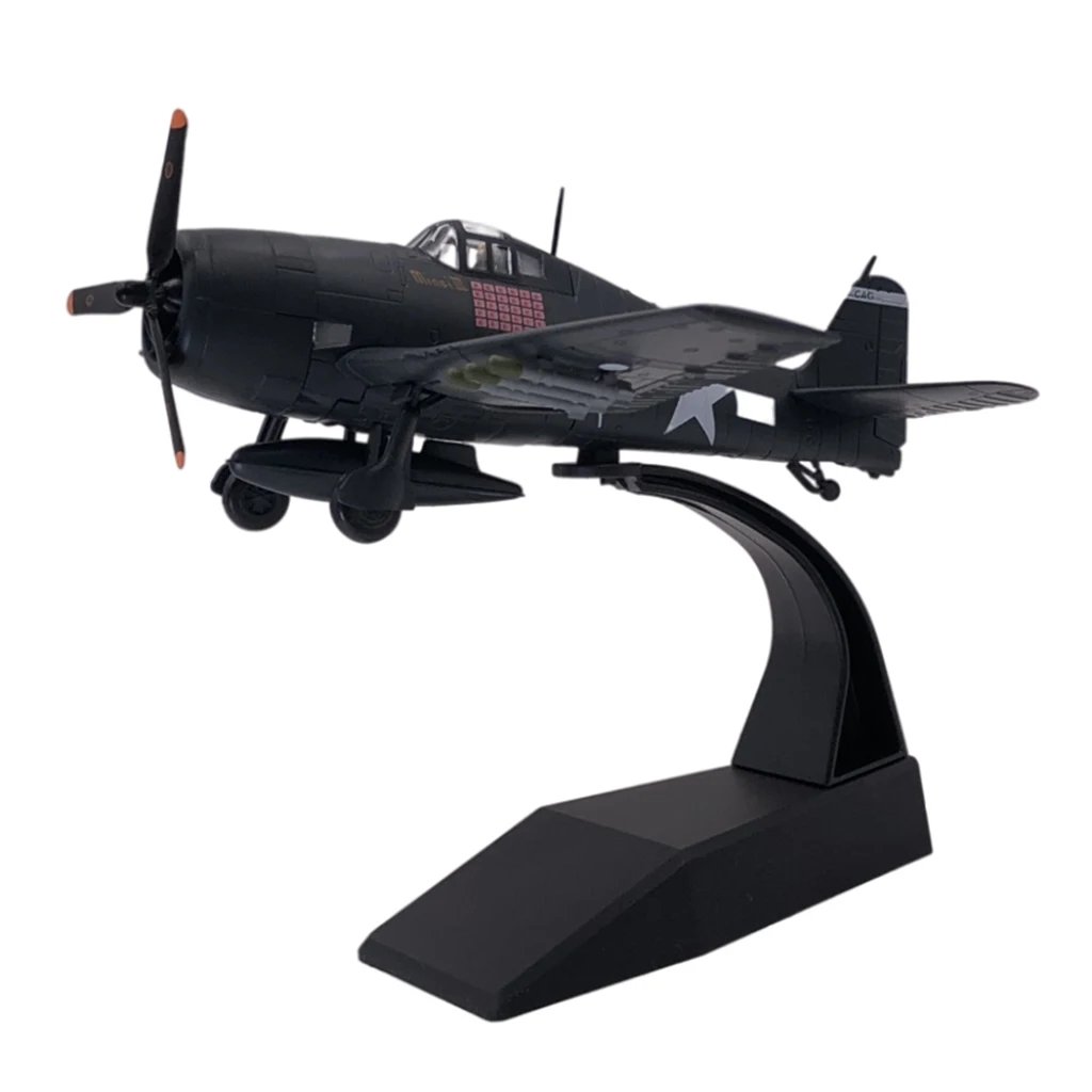 

1/72 Alloy Diecast F6F Fighter Aircraft USA Airline Model Airplane w/ Stand Display Collectables Home Tabletop Decor Gift