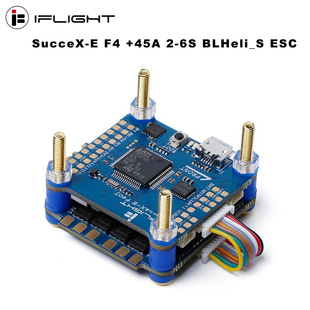 Система iFlight SucceX-E F4 Fly Tower FC MPU6000 с 45A 2-6S BLHeli_S Dshot600 4-в-1 ESC для FPV гоночного дрона |