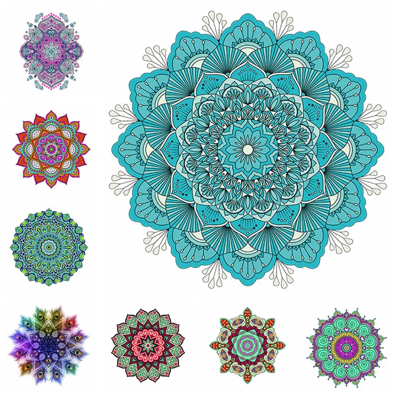 Термонаклейки на одежду термонаклейки с рисунком мандалы цветов полос - купить