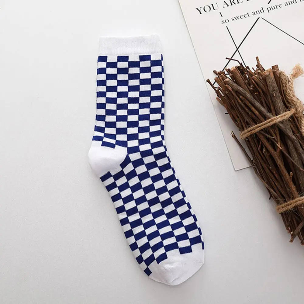 Новые модные тренды мужские носки шахматные геометрические клетчатые женские