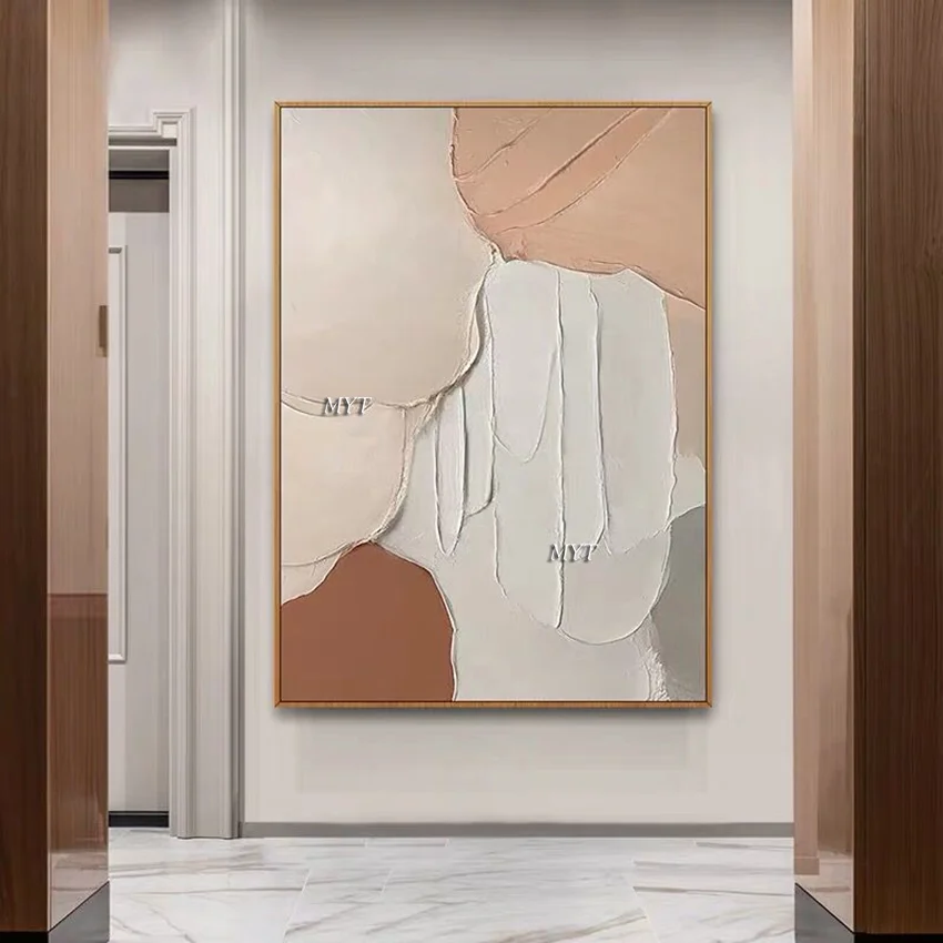 Абстрактные золотые линии холст 100% ручная роспись картина маслом настенное