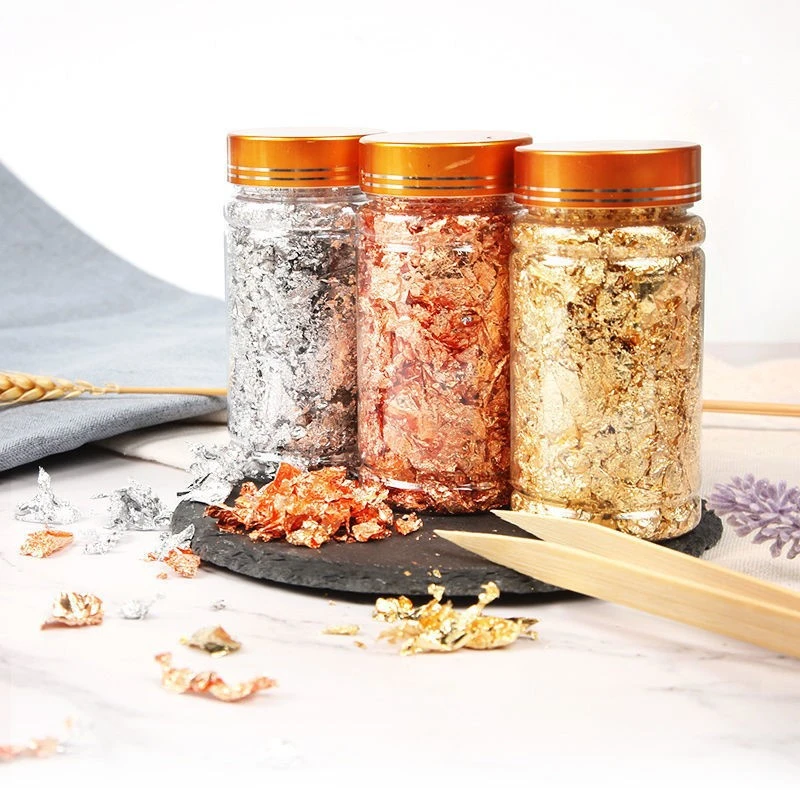 

5Gram Imitation Gold Sliver Copper Foil Sequins Glitters Craft Leaf Flake Sheets Bulk Foil Paper For Gilding DIY Nail Art Decor