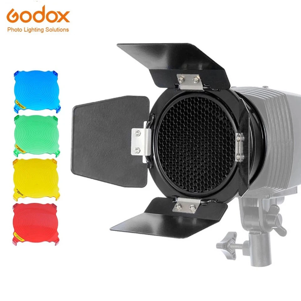 Godox BD 03 96 мм дверь сарая с сотовой сеткой и 4 комплектами цветных фильтров для