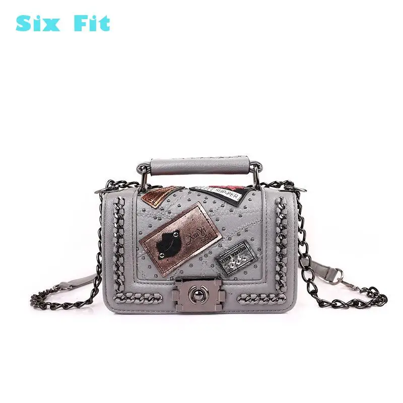 

Small Shoulder Messenger Chain Rivet Lock Crossbody Square Bag Female Travel Single Shoulder Crossbar Versatile handbag Bolsas