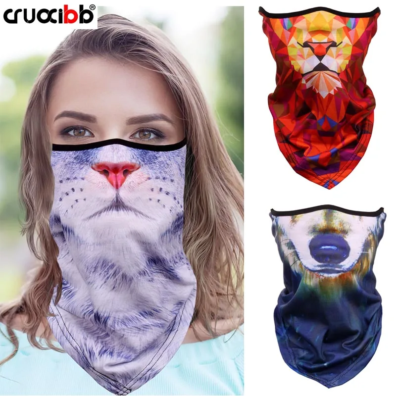 CRUOXIBB 3D животных шеи теплые гетры непромокаемая лицевая маска шарф для лыжного