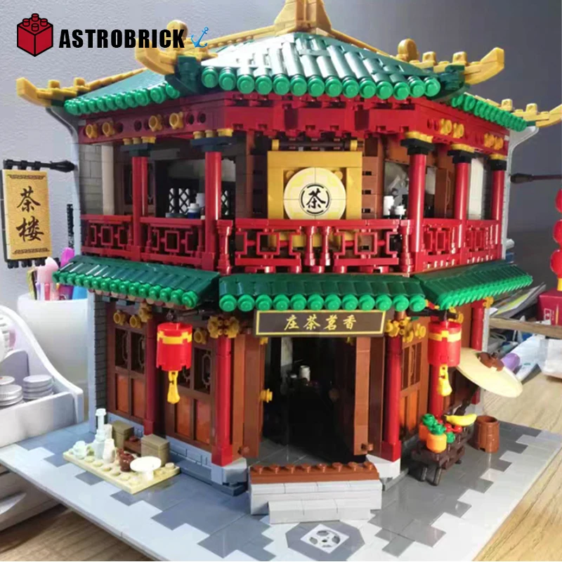 

XINGBAO 01021 Чайный дом китайский город серия архитектуры модель Чайный дом строительные блоки кирпичи детские игрушки Рождественский подарок