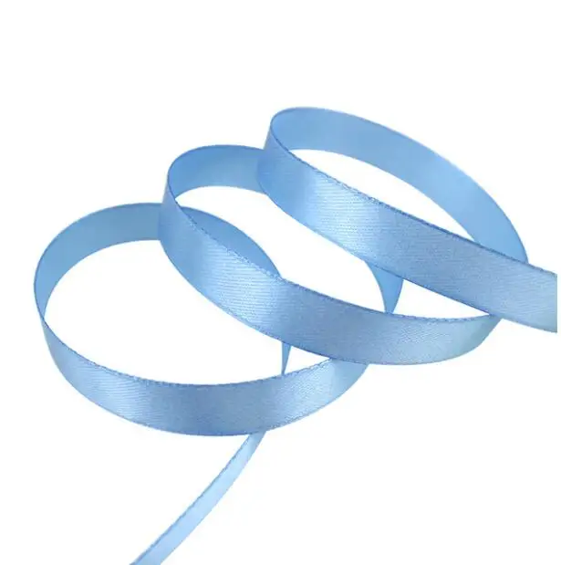 Light Blue 50 ярдов/рулон) ленты из органзы оптом украшения, подарочная упаковка Рождество шелковыми лентами кружевной ткани 12/15/20/25/40/50 мм - Цвет: Light Blue