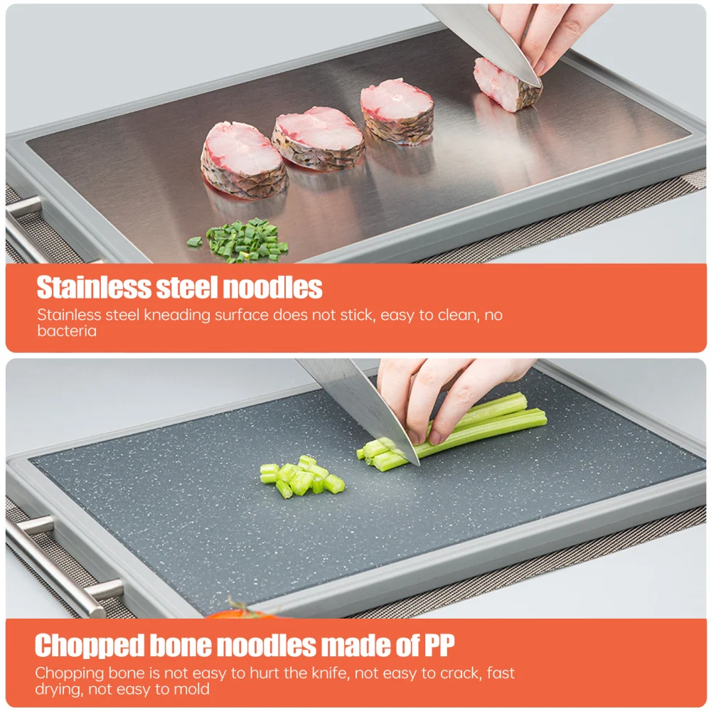 

1Pc Stainless Steel Cutting Board Practical Kitchen Chopping Board (Silver)