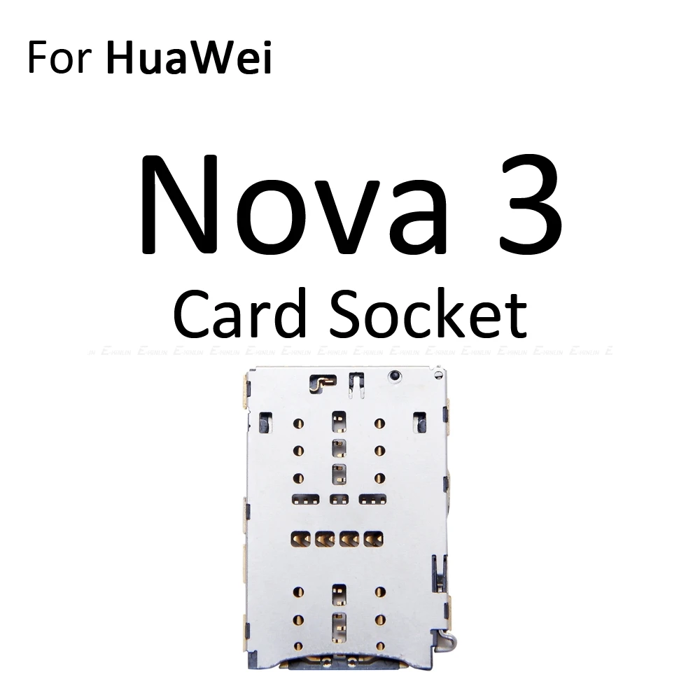 

10pcs/lot Sim Micro SD Card Socket Holder Slot Tray Reader For HuaWei Nova 5i 5 4 3 Adapter Container Connector Parts