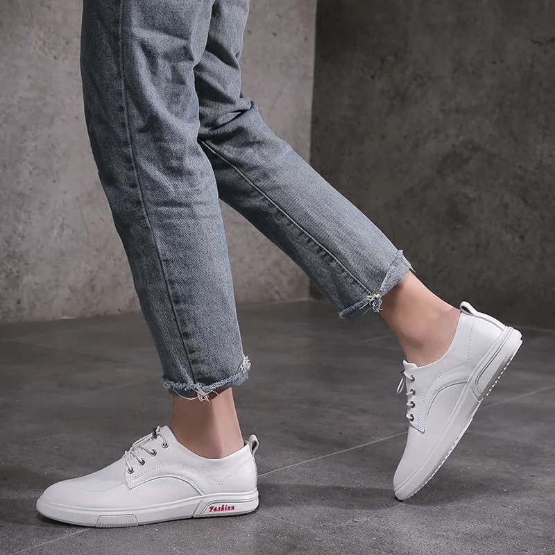 

HandMade men shoes Casual Slip On Men Shoes Men Loafers Black White lace up Young Casual Drive Shoes Flats Casual Male Sneakers