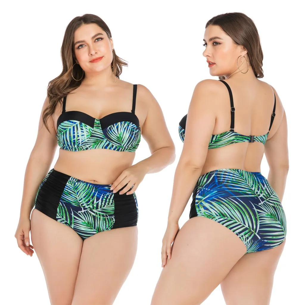 

New 2021 Swimsuit L XL 2XL 3XL 4XL Big Cup Sexy Bikini Set Hot Young Girl Cover Up Large Size Women Swimwear Backless Beachwear