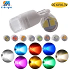 10 шт. DC 6 В 6,3 В T10 W5W 194 555 3030 2 SMD фонарик пинбол машина для игры автомобильные огни Белый Синий Янтарный красный