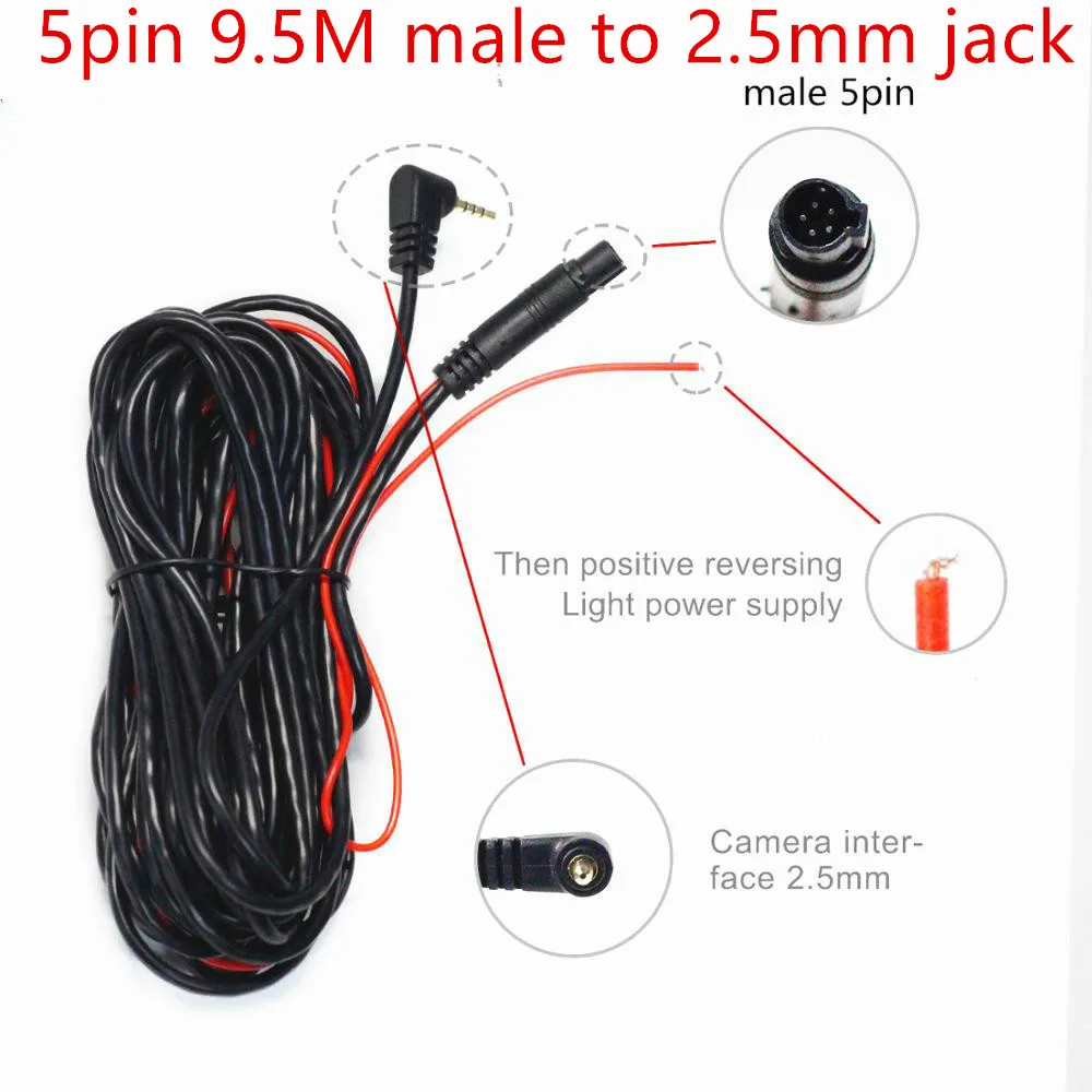 DC12V 5pin металлическая CCD HD Автомобильная камера заднего вида, ночная версия, водонепроницаемая широкоугольная резервная камера, парковочная камера заднего вида - Название цвета: only 10m cable