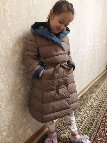 Зимний хлопковый Детский пуховик с капюшоном; изящный однотонный теплый пуховик для девочек; Одежда для девочек с хлопковой подкладкой; детская верхняя одежда