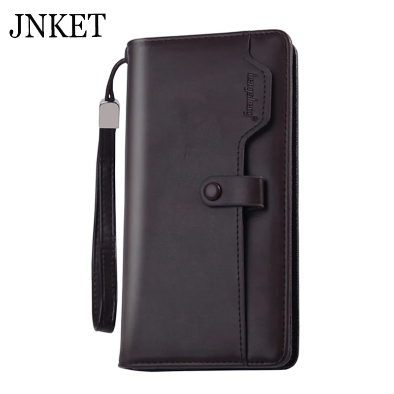 

JNKET Men's Long PU Leather Clutch Wallet Multifunctional Bank/ID Card Holder Wallet Large Capacity Clutch Bag Cellphone Bag