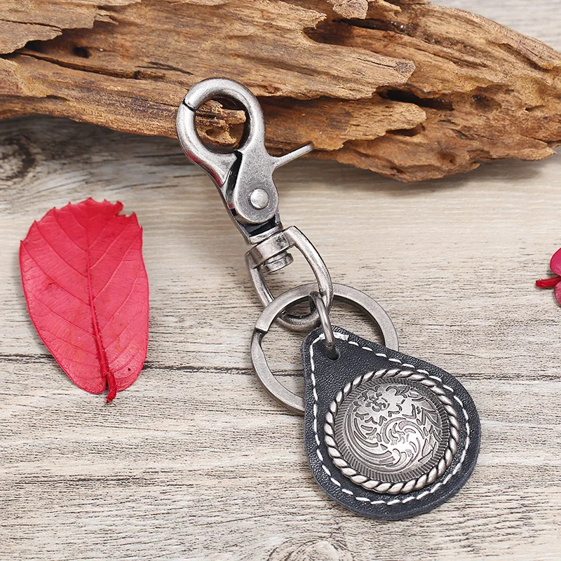 Мужской брелок из сплава и кожи в стиле панк кожаные этнические маленькие