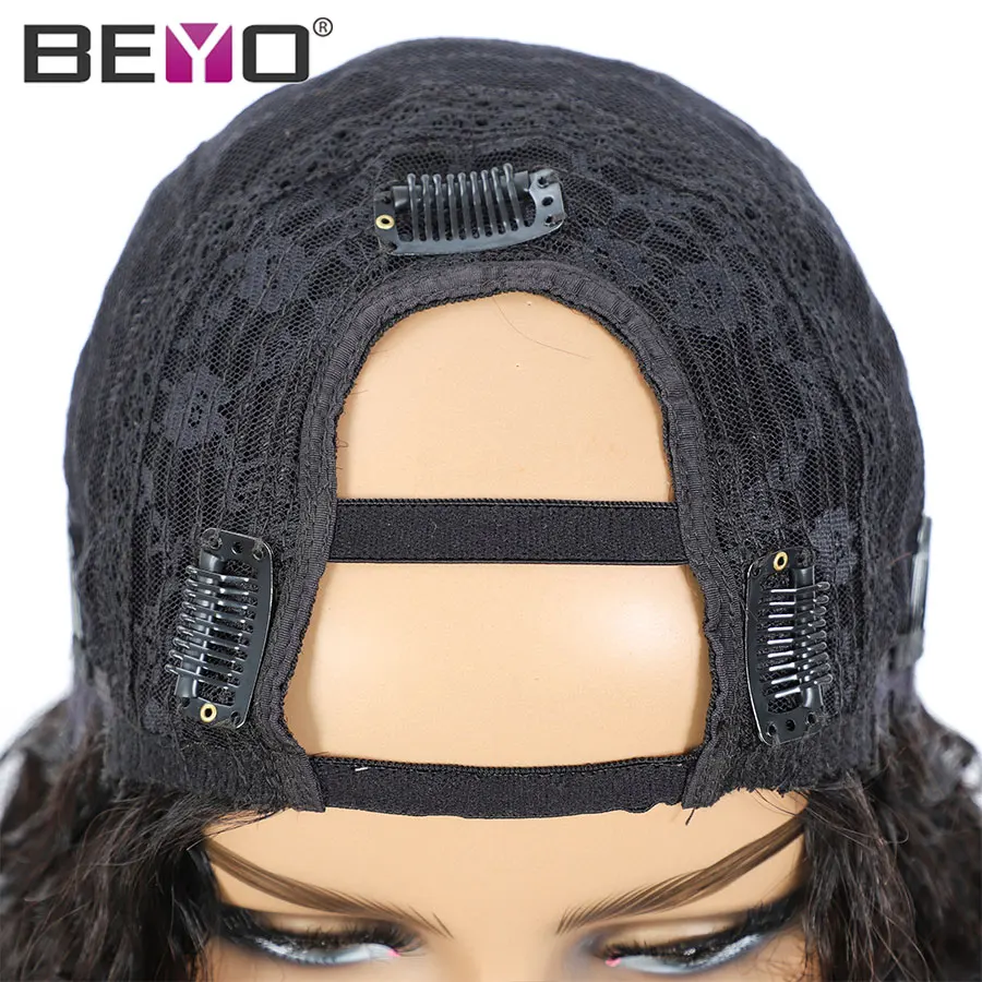 

U Part Deep Curly Human Hair Wigs 150% Density Brazilian Remy Natural Hair Wigs for Black Women Human Hair Free Shipping