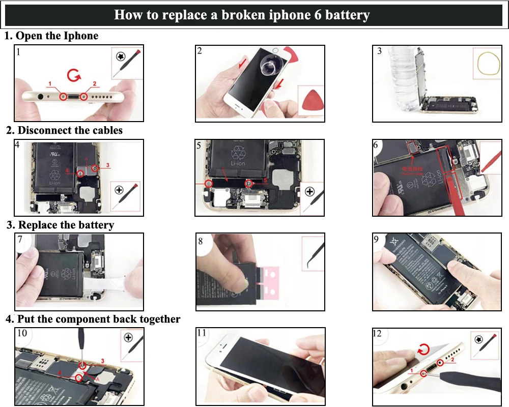 SHANXIAN аккумулятор премиум класса для iPhone 6 6S SE 7 8 с увеличенной емкостью, литиевый внутренний сменный аккумулятор 2200 мАч, бесплатный инструмент