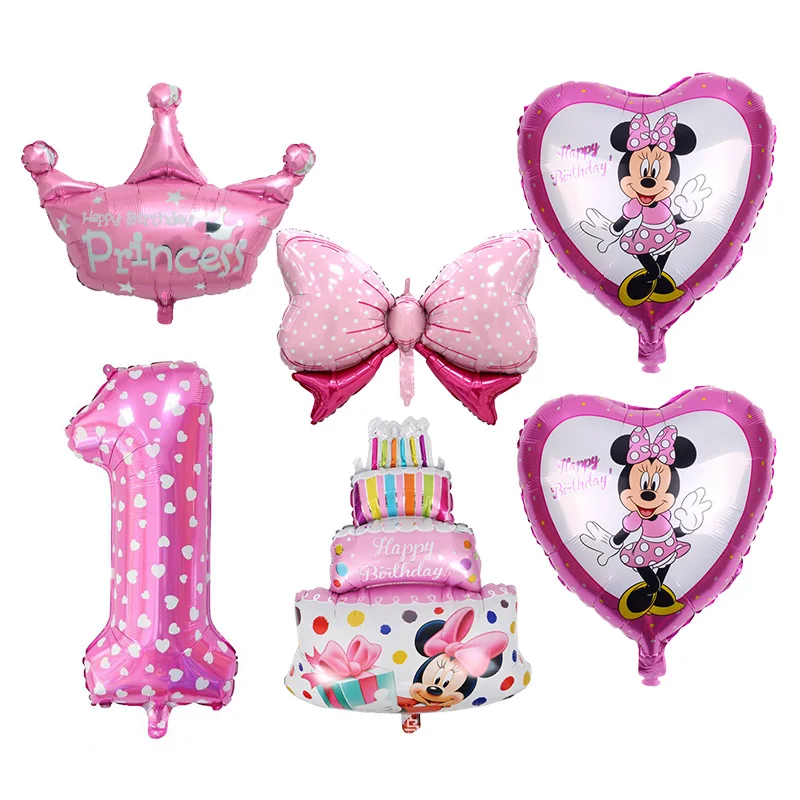 

Disney Minnie Mouse Birthday Decor Baby Girl Favor Party Decor Diy Birthday Number Balloon Combination Baby Shower Gifts For Gir