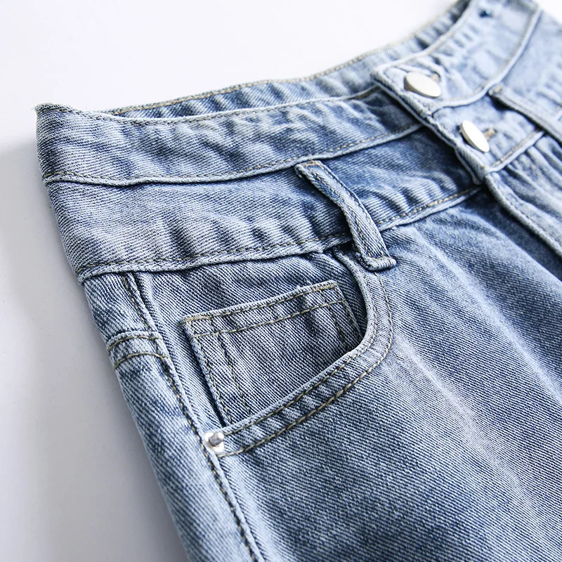 

New Summer Fashion Short Jeans Feminino Curling Breasted Simple Jeans Woman Jeans Woman High Waist Ripped Donsignet