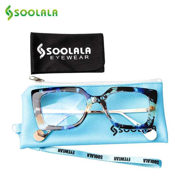 SOOLALA анти-голубые очки для чтения с жемчужными дужками оправа очков + 1 0 25 5 75 до 4