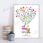 Персонализированная Дата имени детская коляска отпечаток пальца DIY картина для детского душа детский сувенир на день рождения для крещения