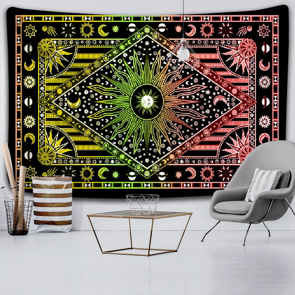 Гобелен индийская мандала Настенная подвесная искусственная Йога коврик