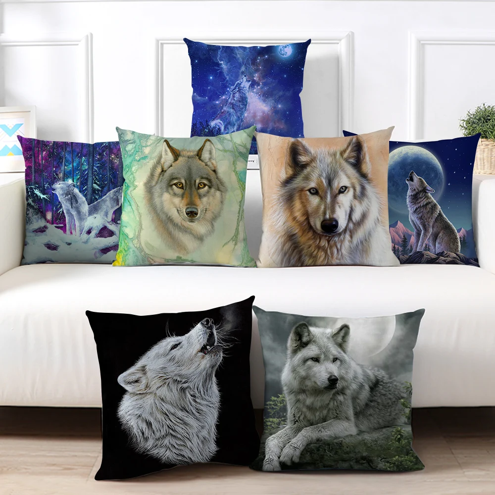 Чехол Fuwatacchi Fierce Для Подушечка с волком наволочки красивым рисунком для подушек