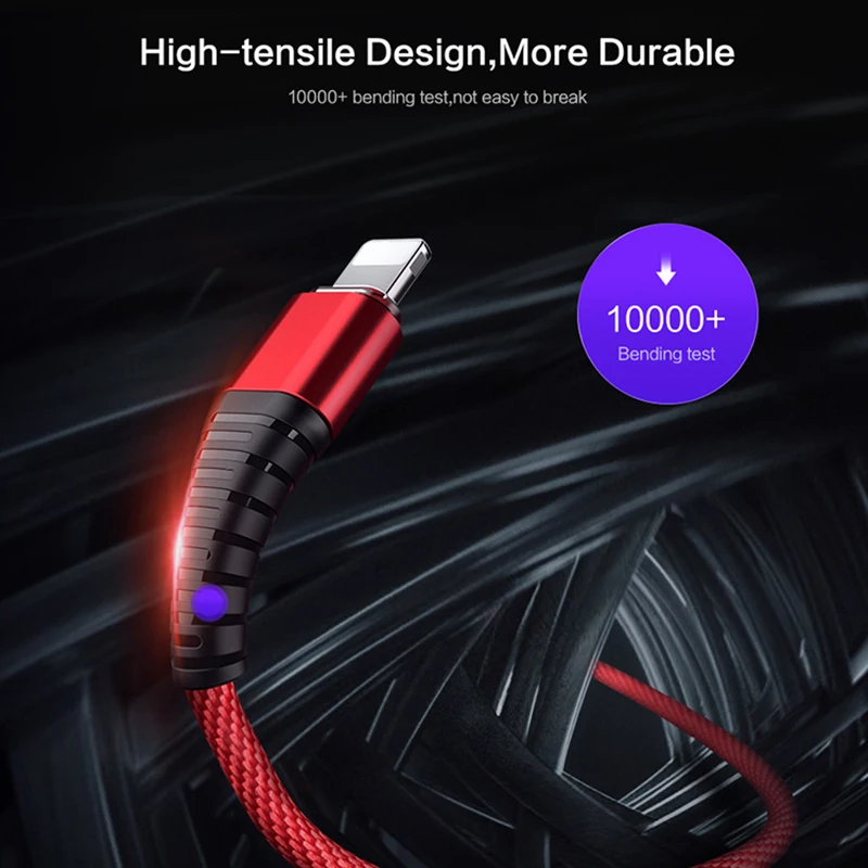 USB дата кабель для iphone X XS MAX 8 7 6 6s plus 5 se нейлоновая оплетка быстрое зарядное