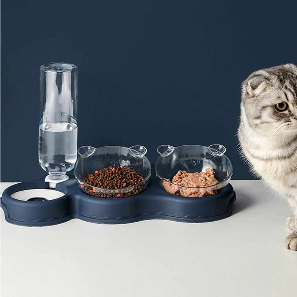 Pet Supplies Multi-functional Double Bowl Anti-wet Mouth Cat Double Bowl Feed Cat Bowl Feed Dog Bowl Feeder Drinking Bowl