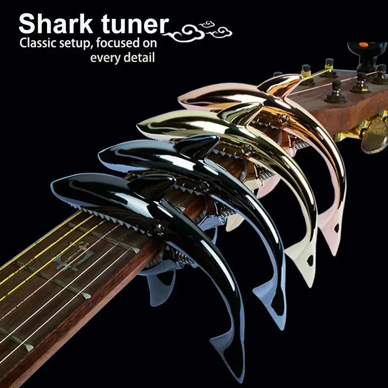 

Zinc Alloy Shark Capo Durable Electric Acoustic Guitar Tuning Shark Capo Guitar Musical Instrument Accessories
